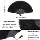 Sogugom Marabou Black Feather Fan - Renaissance Fan rave Middle 