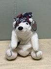 Group Of 5 - Vintage 1990s Coca-cola Bean Bag Plush Polar Bears Holding Bottle