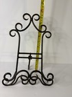 Wrought Iron Book Holder Rack Easel Bible Cookbook Art Display Black Metal