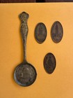 Pan American Expo Souvenir Lot - Elongated Penny silver Plate Spoon Buffalo 1901