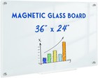 Magnetic Glass Whiteboard For Wall  36  X 24  Glass Dry Erase Board  Large Fr   