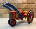 Vintage 1950 s Marx Tin Toy Farm Tractor W loader