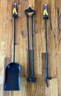Rare Antique 1820 Cast Iron Figural Hessian Soldiers Fireplace Set And Holder 