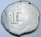1733 Spanish Peru Silver 2 Reales Genuine 1700s Antique Pirate Treasure Cob Coin