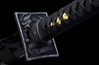 Damascus Folded Steel Handmade Ninja Japanese Samurai Sword Straight Blade Sharp