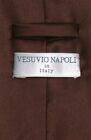 Vesuvio Napoli Solid Chocolate Brown Necktie And Handkerchief Mens Neck Tie Set
