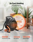 Vevor Greenhouse Heater 1500w Electric Ptc Space Heater 15   Adjustable Angle