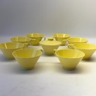 Vintage Mcm Yellow Plastic Melamine Cups   Lidded Sugar Bowl Set 9pc Space Age