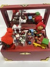 Vintage Silvestri Wooden Toy Chest Windup Musical Box