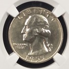 1955-d 25c Ngc Ms66  Condition Rarity Superb Washington Quarter Gem 90  Silver