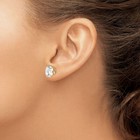 14k Solid Yellow Gold 10mm Round Cz Stud Earrings