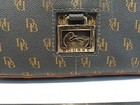 Dooney   Bourke Medium Navy Brown Crossbody Jacquard Saffiano Leather Studds