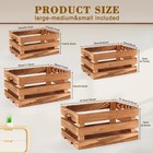 4 Pieces Decorative Wood Crates For Party Display  Large Rustic Farmhouse Woo   