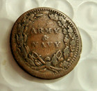 1863 Army   Navy Patriotic Civil War Hard Times Token