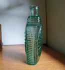 1820 Keene Gviii-2 Sunburst Flask Light Green Shiny Mint Original 2 Pounder