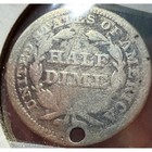 1841 Seated Liberty Half Dime Holed Silver Coin Antique Us Currency Philadelphia