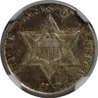 1867 Silver Three Cent   Ngc Au-55