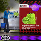 Car Wash Mitt Microfiber-2pk  Car Wash Brush  Green  7 12  x10 14  