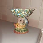 Beautiful Vintage Italian Pottery Art Koi Fish Candy Dish 6 1  X 5 6  X 6 5 tall
