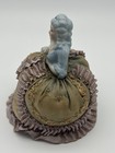 Antique Victorian Porcelain Lady Half Doll Pin Cushion Figurine 6  Tall Vintage