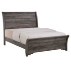 New Gray Queen King Rustic Farmhouse Sleigh Transitional 4pc Bedroom Set B d m n