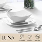 Zulay Luna 16pc Modern Square Dinnerware Set - Chip scratch Resistant