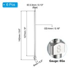 6pcs 8gax5  Blunt Dispensing Needle Tips Stainless Steel Silver