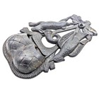 Antique Victorian Cast Iron Match Holder Wall Hang Safe Rabbit Pheasant Hunt Vtg
