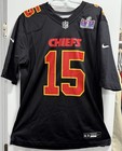 Patrick Mahomes  15 Super Bowl Lviii Men s M Black Nike Jersey Kc Chiefs Nwt