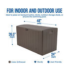 Plastic Development Group 105 Gallon Outdoor Patio Storage Deck Box  Driftwood