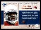 2002 Pacific Private Stock Reserve Game Worn Jerseys  1 David Boston Mem