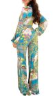 Women Casual Sexy V Neck  Jumpsuits Long Sleeve Loose Pants Party Small No Tag