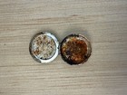 Antique Silver Tone Round Pill Box Case With Floral Hand Painted Porcelain Inlay