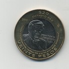Mexico 20 Pesos 2010  Bi-metallic  Km 943 Unc Coin Uncirculated