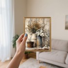 Framed Farmhouse Vintage Canvas Wall Art  Country Floral Daisy Picture Wall D   