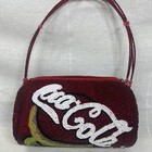 Vintage 90   s Red Coca-cola Beaded Purse Hand Bag- Rare Collectible Purse