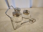 Rare Vintage Silver Chariot Trolley Cruet Cart With Wheel