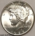 1928 Peace Dollar    key Date    From Obw Roll Estate Sale Ch-gem Bu Unc 90  Silver