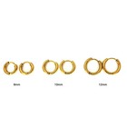 Gold Mens Womens Stainless Steel Tube Hoop Ear Ring Stud Earrings 3 Pairs