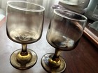 Libbey 1970 Tawny Accent Pedestal Wine Glass Set  2 