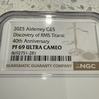 2025 Aldemey Gold 5 discovery Titanicngc Pf69 Ultra Cameo 40th Anniversary Label