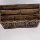 1970s Retro Desk Organizer 3 Tier 6 Slot Holder Faux Wood