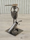 Inz   Kunst Nuts And Bolts Metal Golfer Folk Art Scrap Metal Sculpture