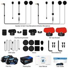 2x Fx4 Pro Bluetooth Motorcycle Helmet Intercom Wireless Headset 4 Riders   Fm