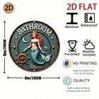 Mermaid Bathroom Rustic Nautical Tin Metal Signs Home D  cor 8x8 