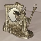 Pewter Wizard With Mirror Portal   Crystal Miniature Figurine Spoontiques Hm1533