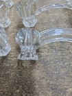 7 Vintage Hexagon Curved Clear Glass Drawer Handles Pulls 3    Centers 