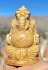 Natural Yellow Jadeite Ganesha Statue Type A Burma Jade - Hand-carve 635 Ct