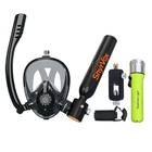 Portable 0 5l Scuba Tank Underwater Breathing System  Full Face Snorkel Mask