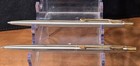 Vintage Chrome Parker Ballpoint Pen mechanical Pencil Set W brass Trim